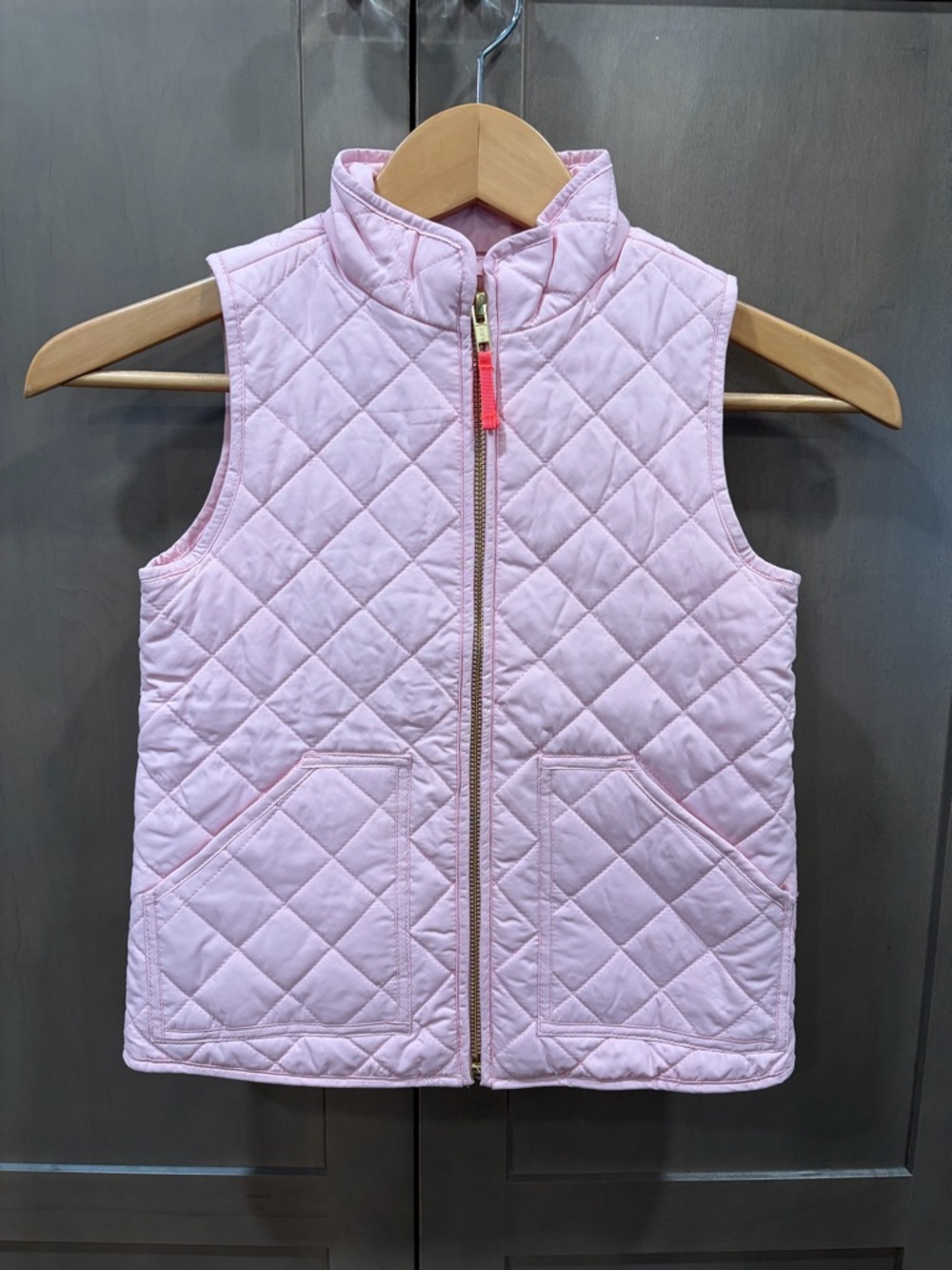 Crewcuts Quilted Light Pink Girls' Vest J. Crew